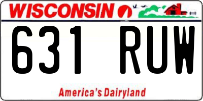 WI license plate 631RUW