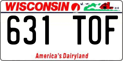 WI license plate 631TOF