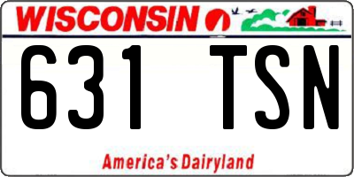 WI license plate 631TSN