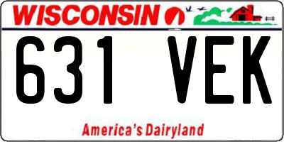 WI license plate 631VEK