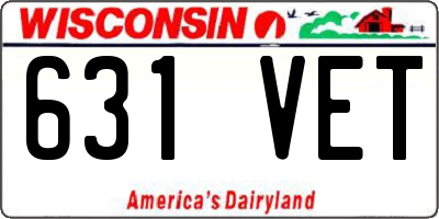 WI license plate 631VET