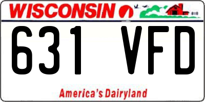 WI license plate 631VFD