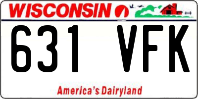 WI license plate 631VFK