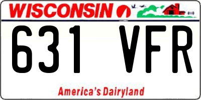 WI license plate 631VFR