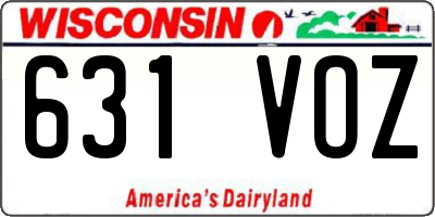 WI license plate 631VOZ