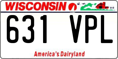 WI license plate 631VPL