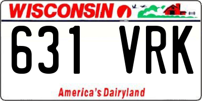 WI license plate 631VRK