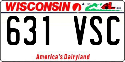 WI license plate 631VSC