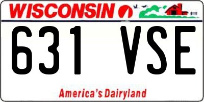 WI license plate 631VSE