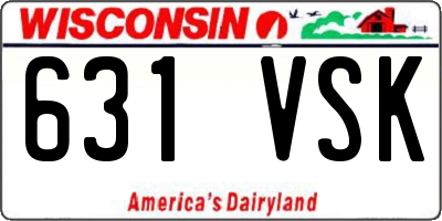 WI license plate 631VSK