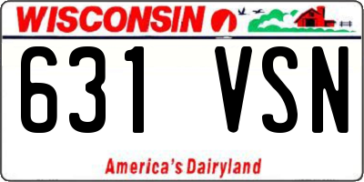 WI license plate 631VSN