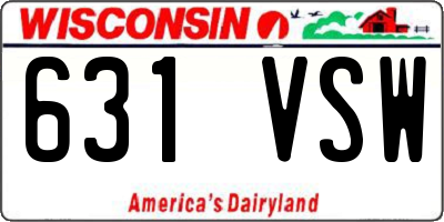 WI license plate 631VSW