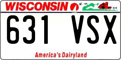 WI license plate 631VSX