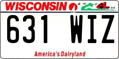 WI license plate 631WIZ