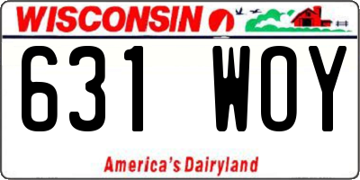 WI license plate 631WOY