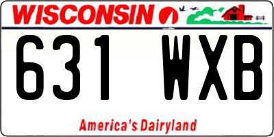 WI license plate 631WXB
