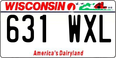 WI license plate 631WXL