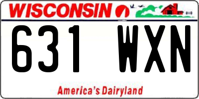WI license plate 631WXN