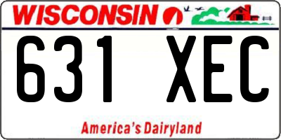 WI license plate 631XEC