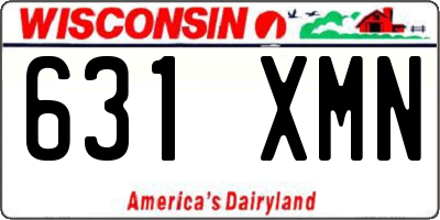 WI license plate 631XMN
