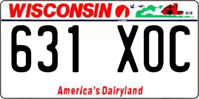 WI license plate 631XOC