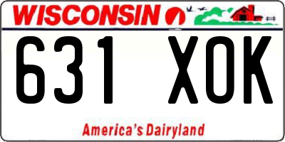 WI license plate 631XOK