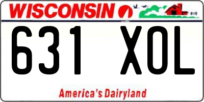 WI license plate 631XOL