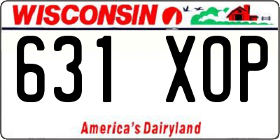 WI license plate 631XOP