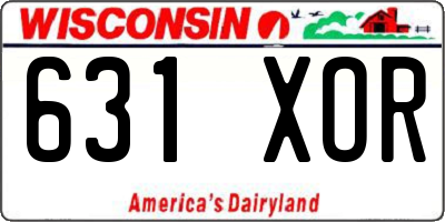 WI license plate 631XOR