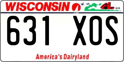 WI license plate 631XOS
