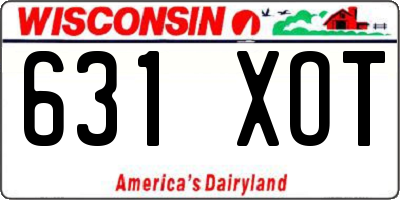 WI license plate 631XOT