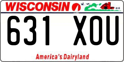 WI license plate 631XOU