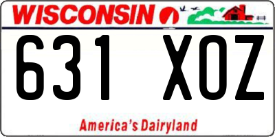 WI license plate 631XOZ