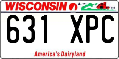 WI license plate 631XPC