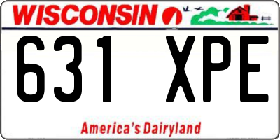 WI license plate 631XPE