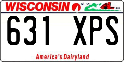 WI license plate 631XPS
