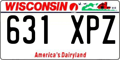 WI license plate 631XPZ