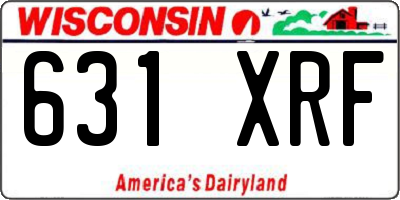 WI license plate 631XRF