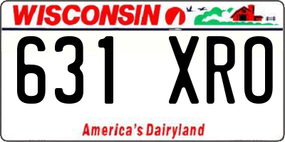 WI license plate 631XRO