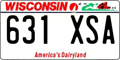 WI license plate 631XSA