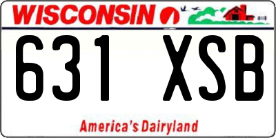 WI license plate 631XSB