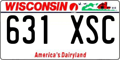 WI license plate 631XSC