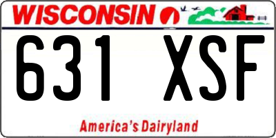 WI license plate 631XSF