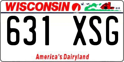 WI license plate 631XSG