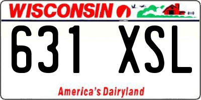 WI license plate 631XSL