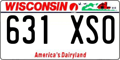 WI license plate 631XSO