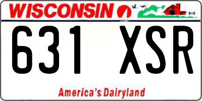WI license plate 631XSR