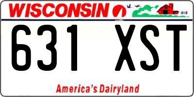 WI license plate 631XST