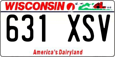WI license plate 631XSV
