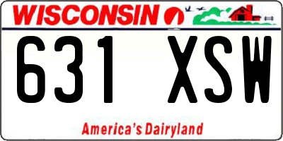 WI license plate 631XSW